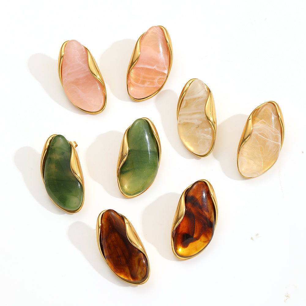 Molten Gemstone Studs