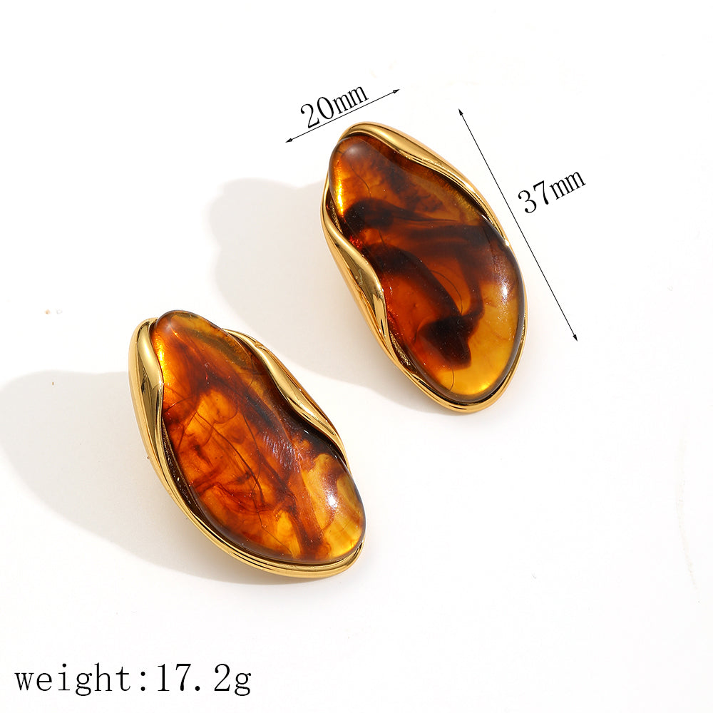 Molten Gemstone Studs