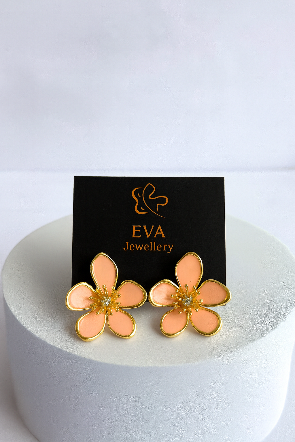 Anti-Tarnish Enamel Flower Stud Earrings – Lightweight Everyday Jewelry