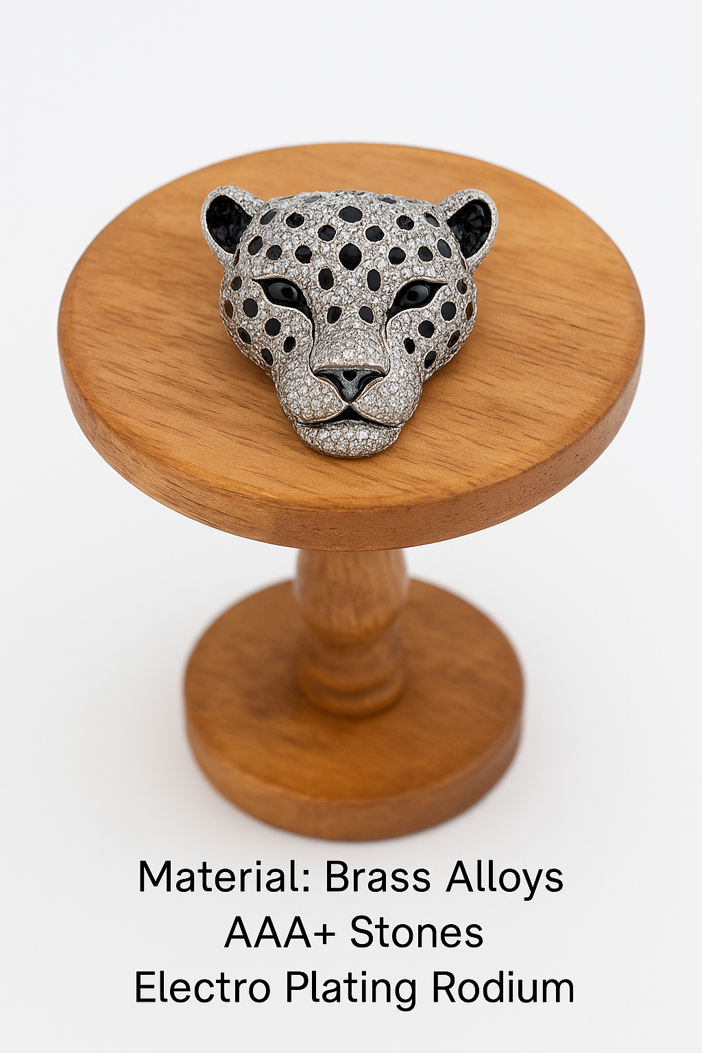 Midnight Prowl Leopard Brooch – Silver Animal Statement Pin