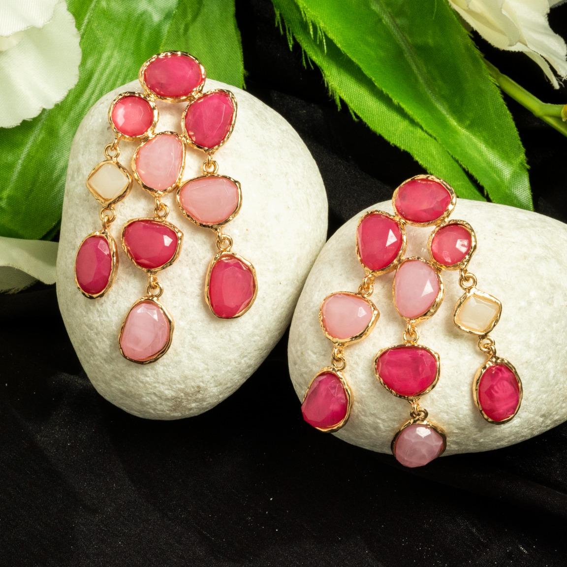 Cascading Gemstone Drop Earrings