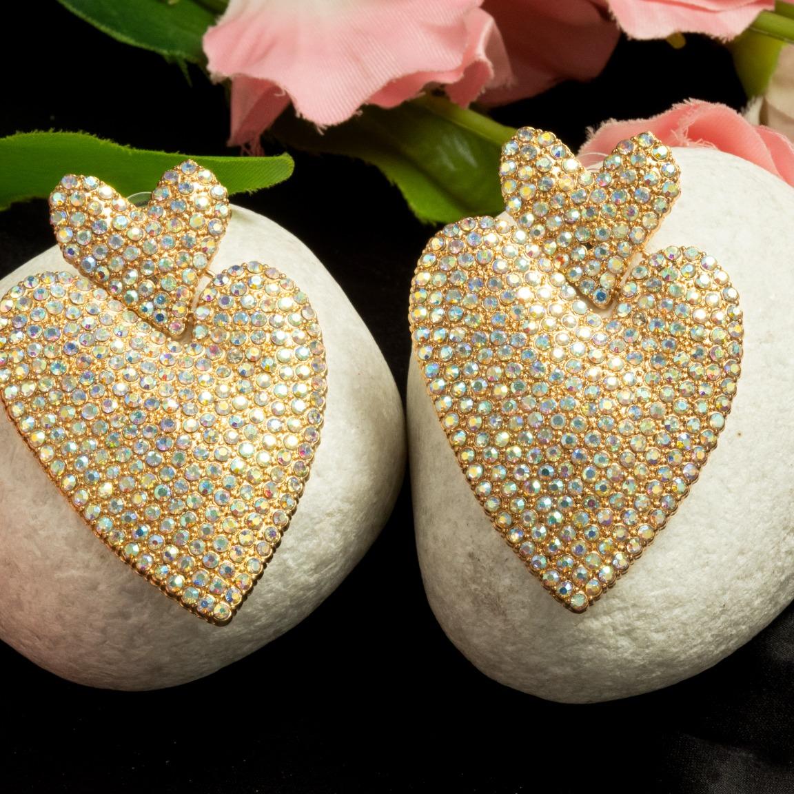 Glam Heart Crystal Earrings