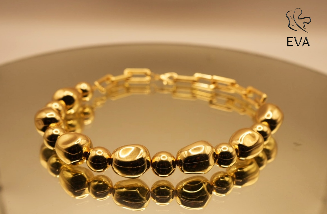 Chunky Gold Bead Necklace – Bold Statement Anti-Tarnish Jewellery for Women
