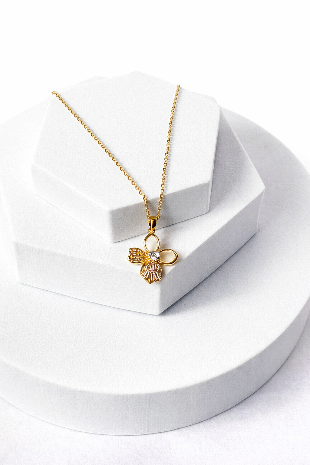 Bloom Gold Flower Necklace – Anti-Tarnish Thin Chain Pendant