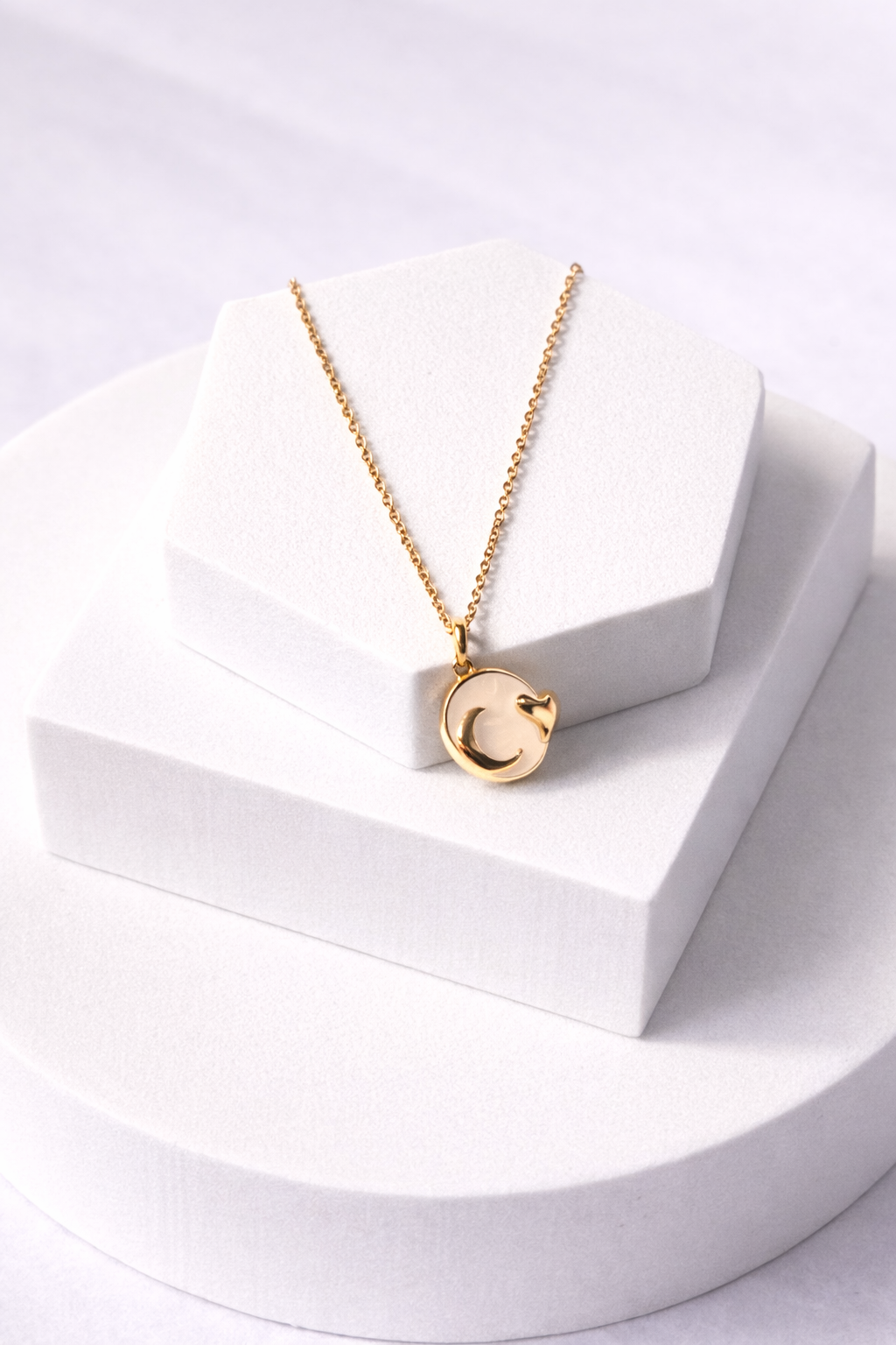 Luna Heart Anti-Tarnish Gold Necklace for Everyday Wear