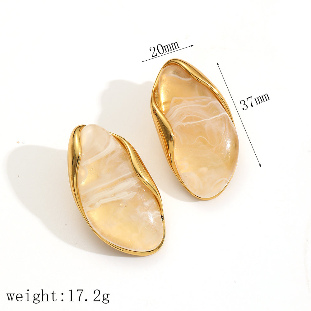 Molten Gemstone Studs
