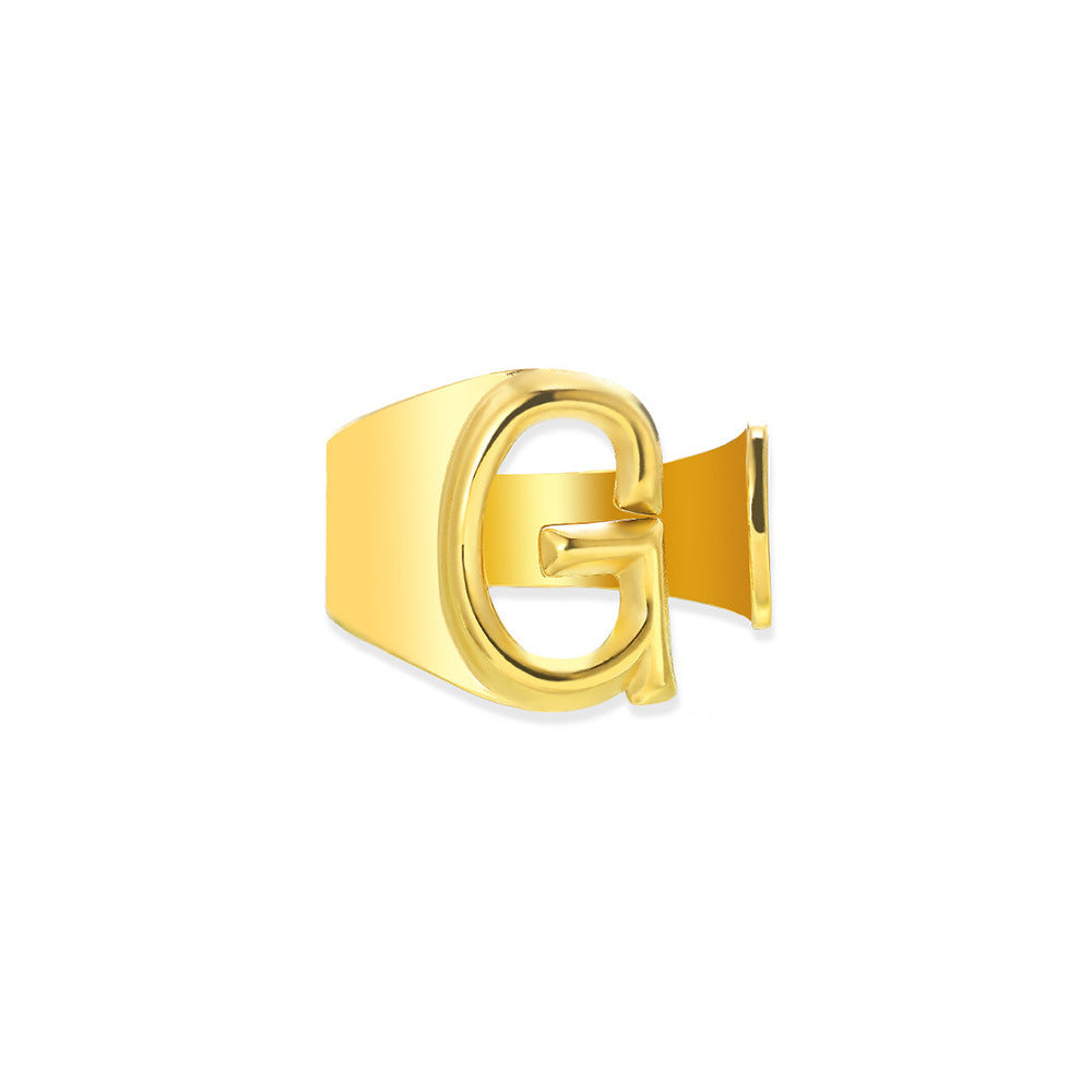 Gold Alphabet Rings Set β Anti-Tarnish Adjustable Initial Rings Under βΉ999