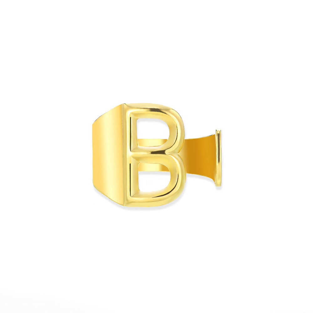 Gold Alphabet Rings Set β Anti-Tarnish Adjustable Initial Rings Under βΉ999