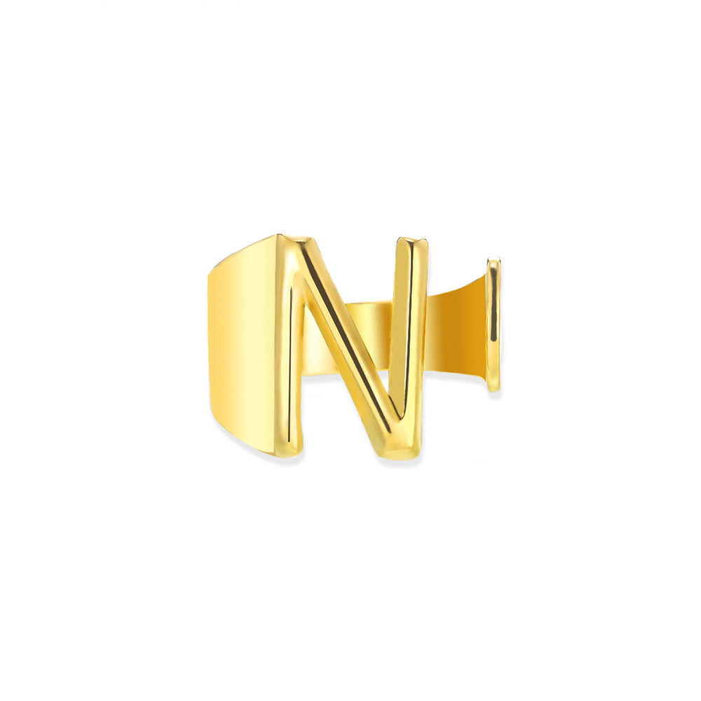 Gold Alphabet Rings Set β Anti-Tarnish Adjustable Initial Rings Under βΉ999