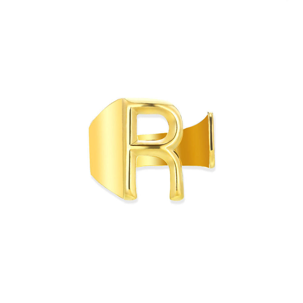 Gold Alphabet Rings Set β Anti-Tarnish Adjustable Initial Rings Under βΉ999