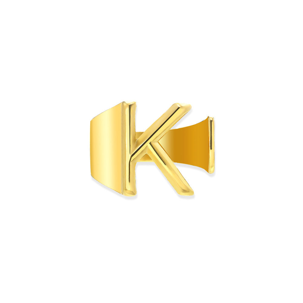 Gold Alphabet Rings Set β Anti-Tarnish Adjustable Initial Rings Under βΉ999