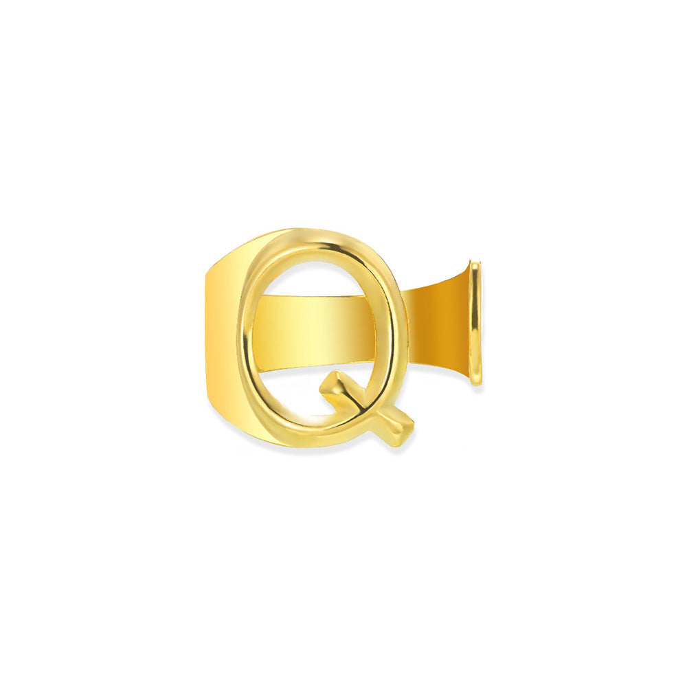Gold Alphabet Rings Set β Anti-Tarnish Adjustable Initial Rings Under βΉ999
