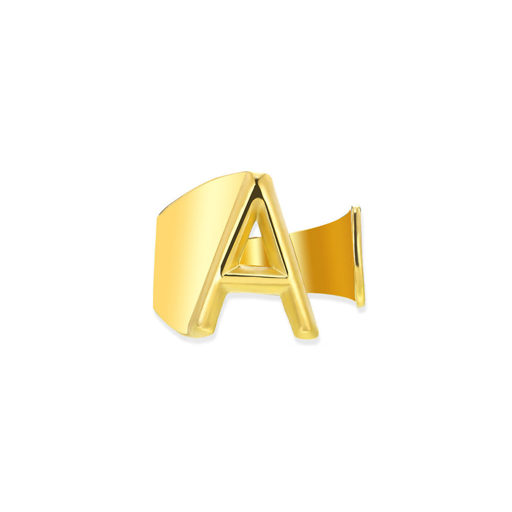 Gold Alphabet Rings Set β Anti-Tarnish Adjustable Initial Rings Under βΉ999