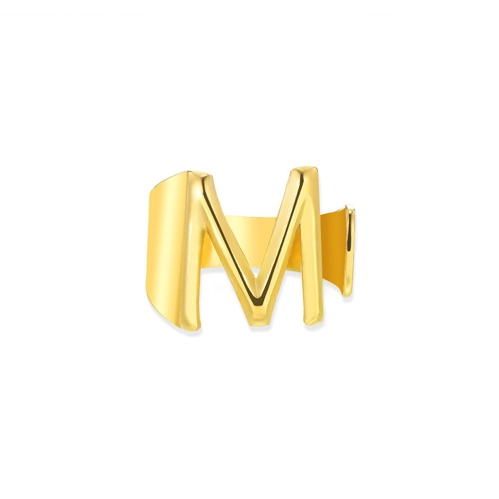 Gold Alphabet Rings Set β Anti-Tarnish Adjustable Initial Rings Under βΉ999