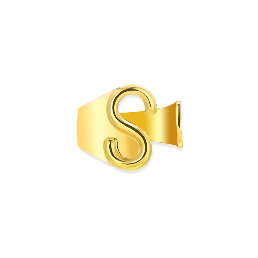 Gold Alphabet Rings Set β Anti-Tarnish Adjustable Initial Rings Under βΉ999