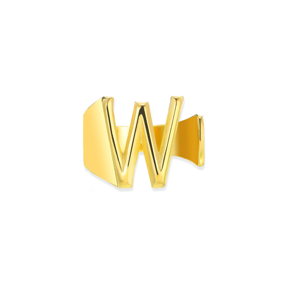Gold Alphabet Rings Set β Anti-Tarnish Adjustable Initial Rings Under βΉ999