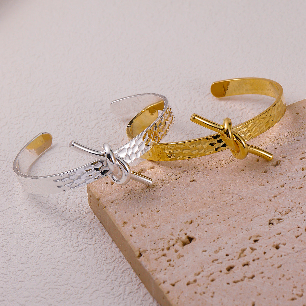 Tide Knot Cuff Bracelet – Anti-Tarnish Gold & Silver Plated Bangles