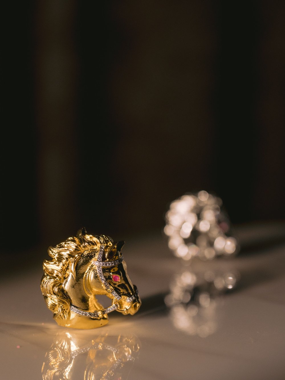 Majestic Horse Brooch – Rhodium Plated with AAA CZ Stones | Elegant Silver Pin for Men & Women