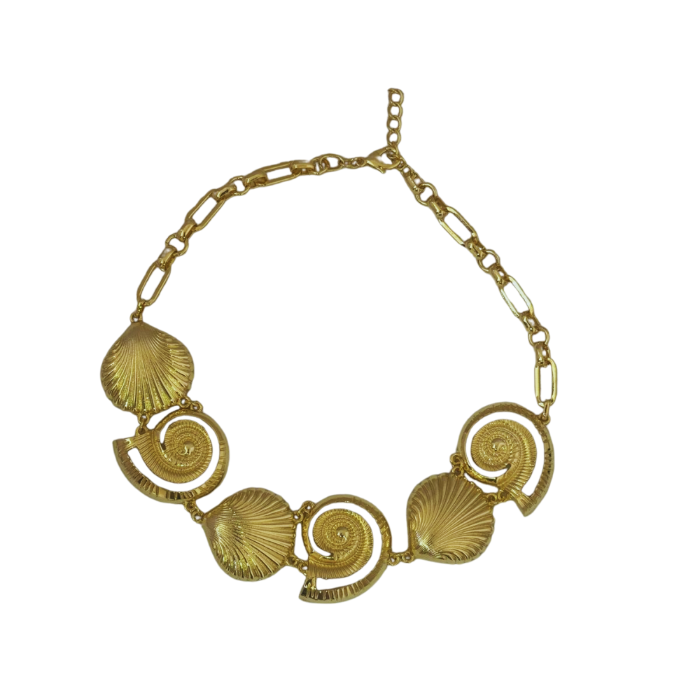 Gold Seashell Statement Necklace – Anti-Tarnish Ocean Inspired Jewellery for Women