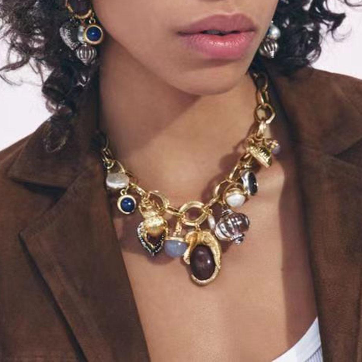 Gilded Whim – Gold Chunky Charm Necklace for Women