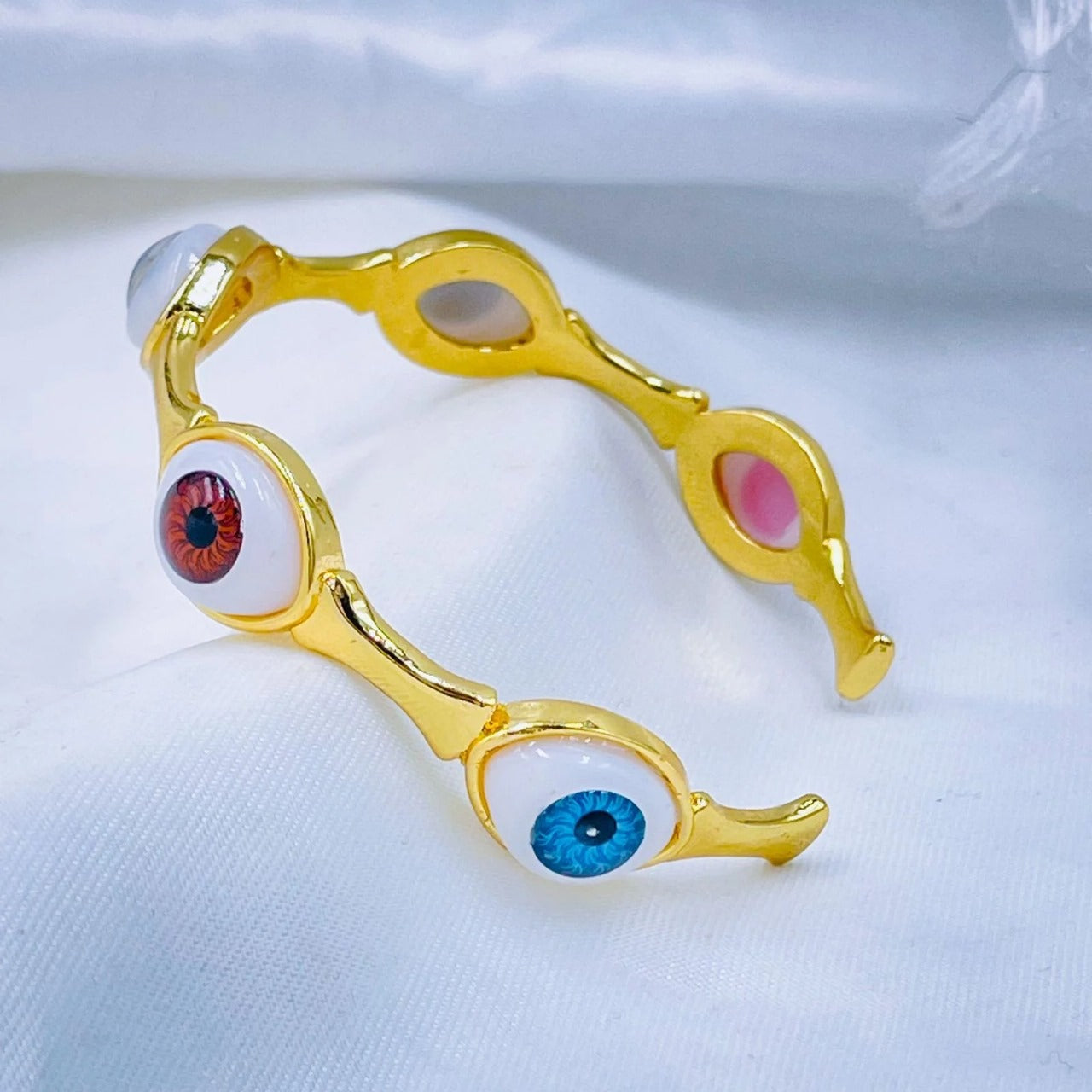 ✨ Evil Eye Adjustable Bracelet – Multi-Color Trendy Gold Plated, Anti-Tarnish & Instagram-Worthy ✨