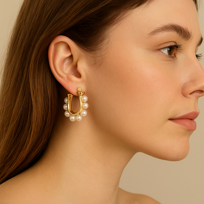 Pearl Drop Hoops