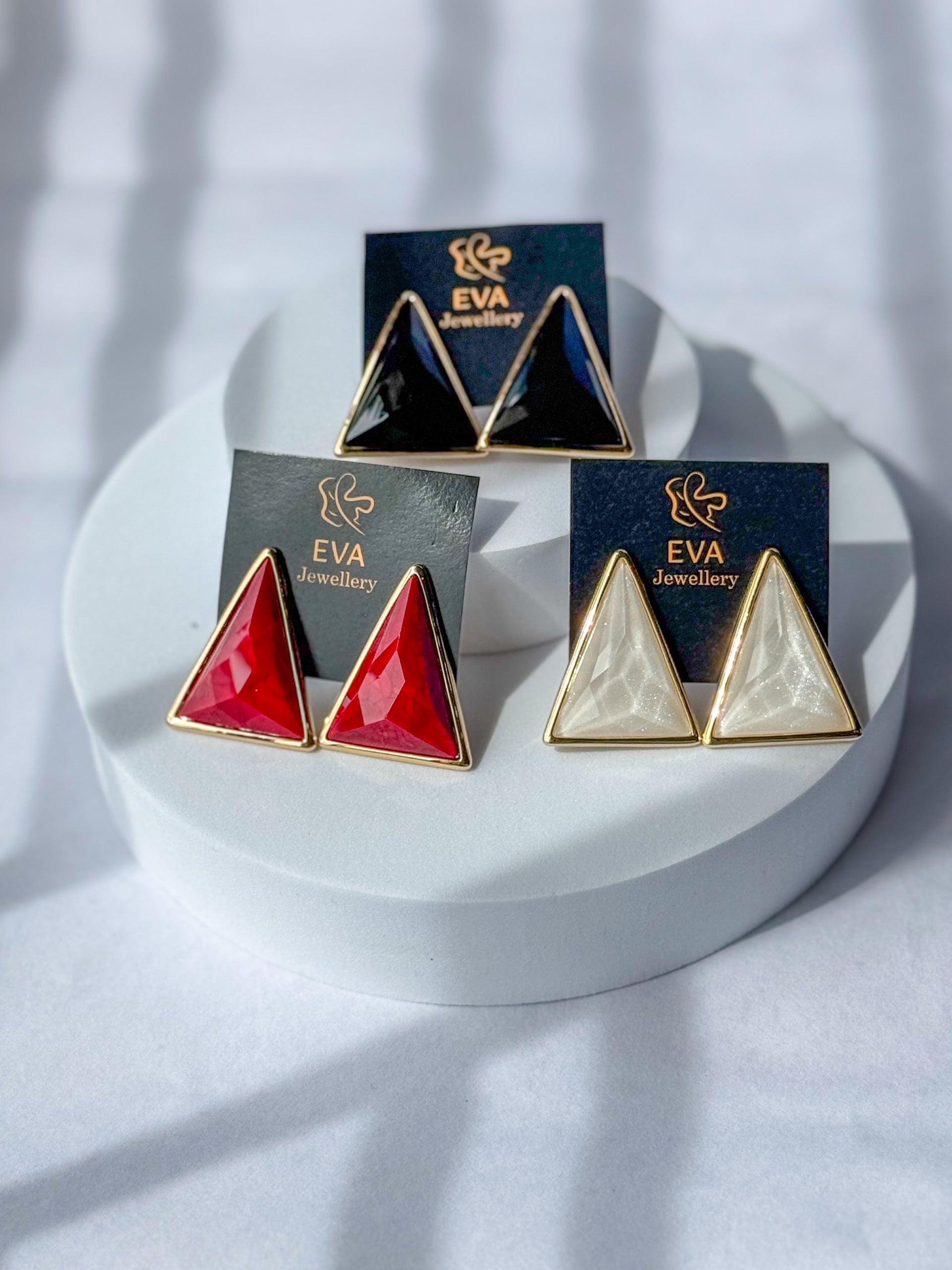 Geometric Triangle Stud Earrings for Women – Anti-Tarnish