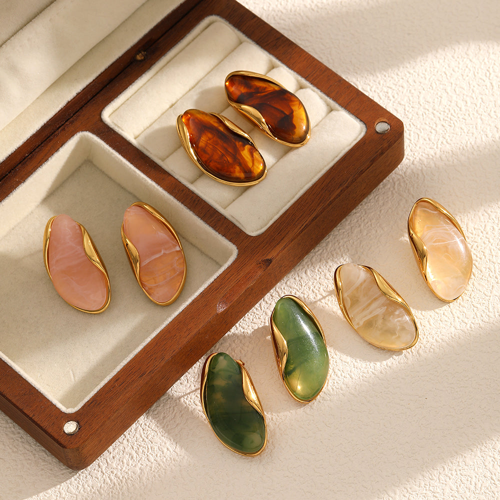 Molten Gemstone Studs