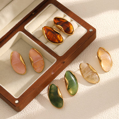 Molten Gemstone Studs