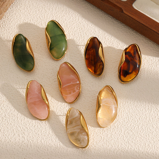 Molten Gemstone Studs