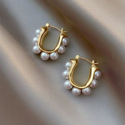 Pearl Drop Hoops