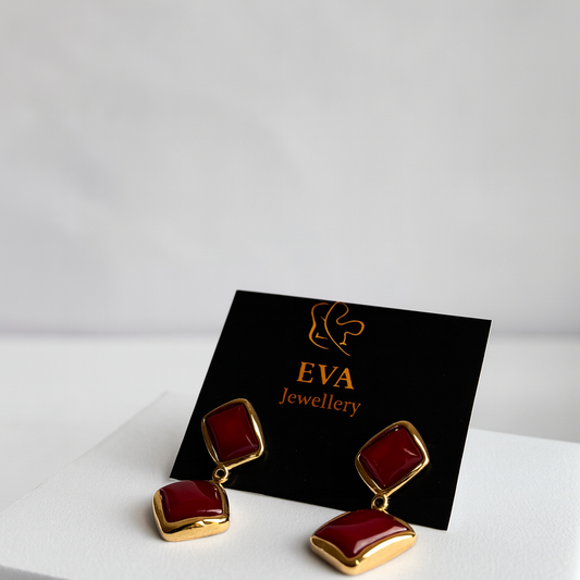 Anti-Tarnish Ruby Glow Drop Earrings