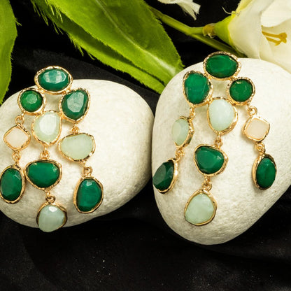 Cascading Gemstone Drop Earrings