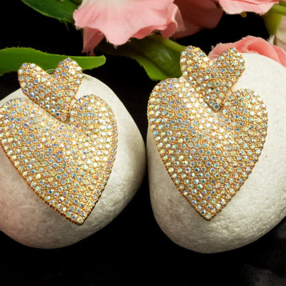 Glam Heart Crystal Earrings