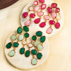 Cascading Gemstone Drop Earrings