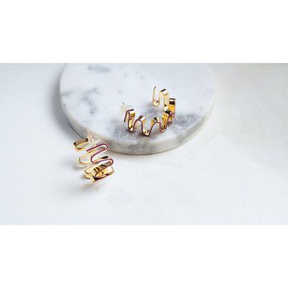 Purple Spiral Earring