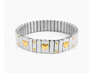 Amora Heart Stretch Bracelet – Silver & Gold