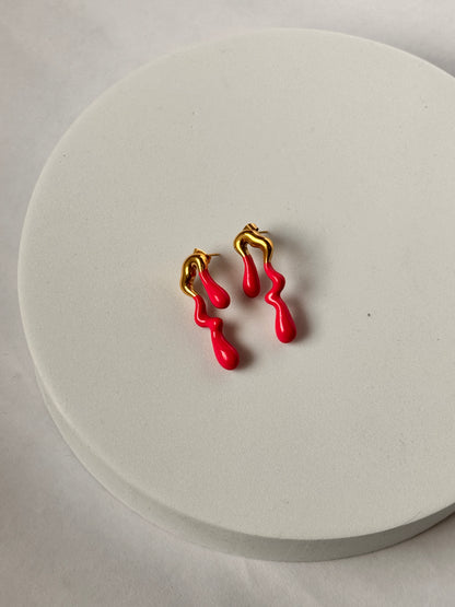 DripWave Enamel Drop Earrings – Anti-Tarnish, Nickel-Free, Under ₹999