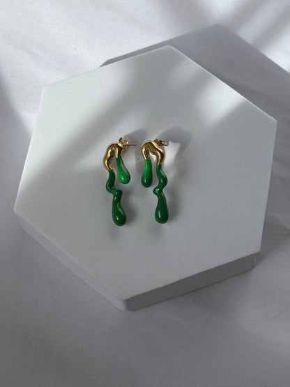 DripWave Enamel Drop Earrings – Anti-Tarnish, Nickel-Free, Under ₹999