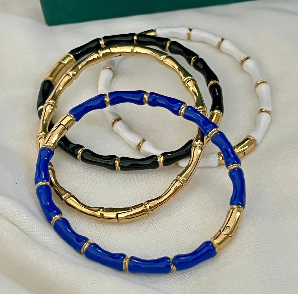 Luxury Bamboo Enamel Bracelet – Stackable Colorful Women’s Bangle