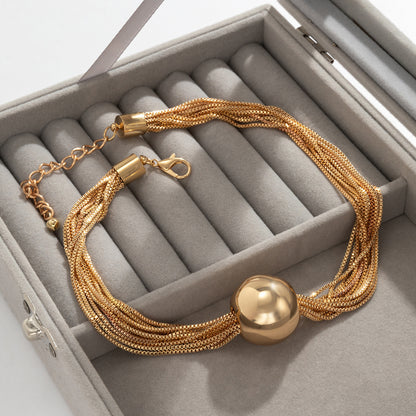 Golden Globe Statement Choker – Anti-Tarnish Bold Necklace for Women