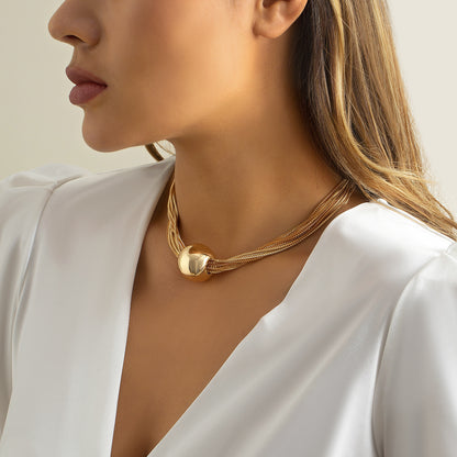 Golden Globe Statement Choker – Anti-Tarnish Bold Necklace for Women