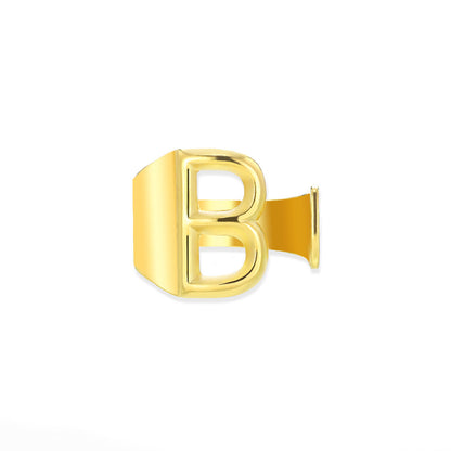 Gold Alphabet Rings Set – Anti-Tarnish Adjustable Initial Rings Under ₹999