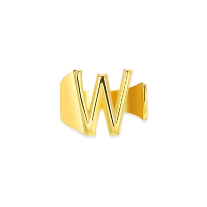Gold Alphabet Rings Set – Anti-Tarnish Adjustable Initial Rings Under ₹999