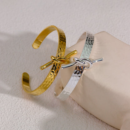 Tide Knot Cuff Bracelet – Anti-Tarnish Gold & Silver Plated Bangles