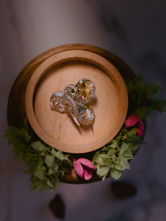 Majestic Tusker Brooch – Statement Elephant Pin for Jackets, Sarees & Blazers