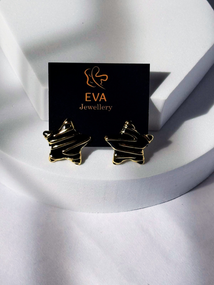 Eva Anti-Tarnish Star Stud Earrings – Lightweight Statement Jewellery (White | Black | Pink) Under ₹999