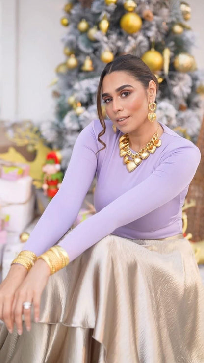 Golden Heartbeat Set – Chunky Gold Heart Necklace with Matching Earrings