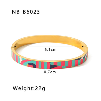 Carnival Pop Enamel Bangles – Gold Plated Statement Jewelry (Single/Stackable)