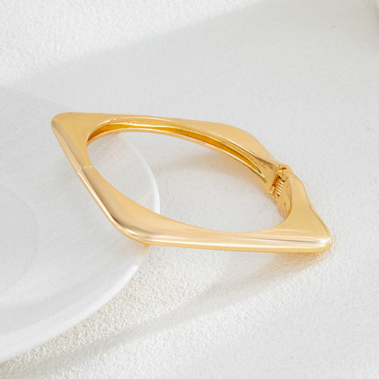 Modern Geometric Gold Bracelet for Women - Bold Statement Bangle